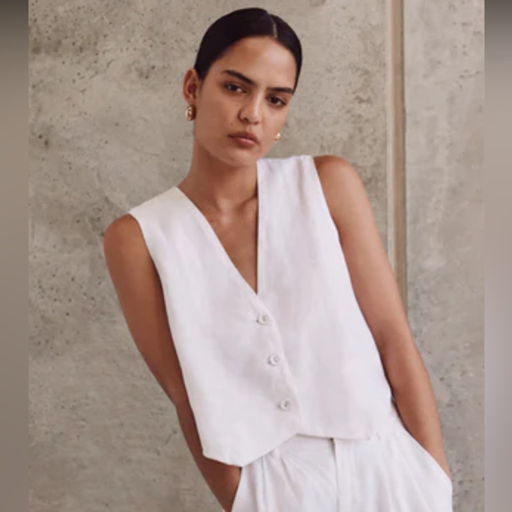 White linen vest from Dissh